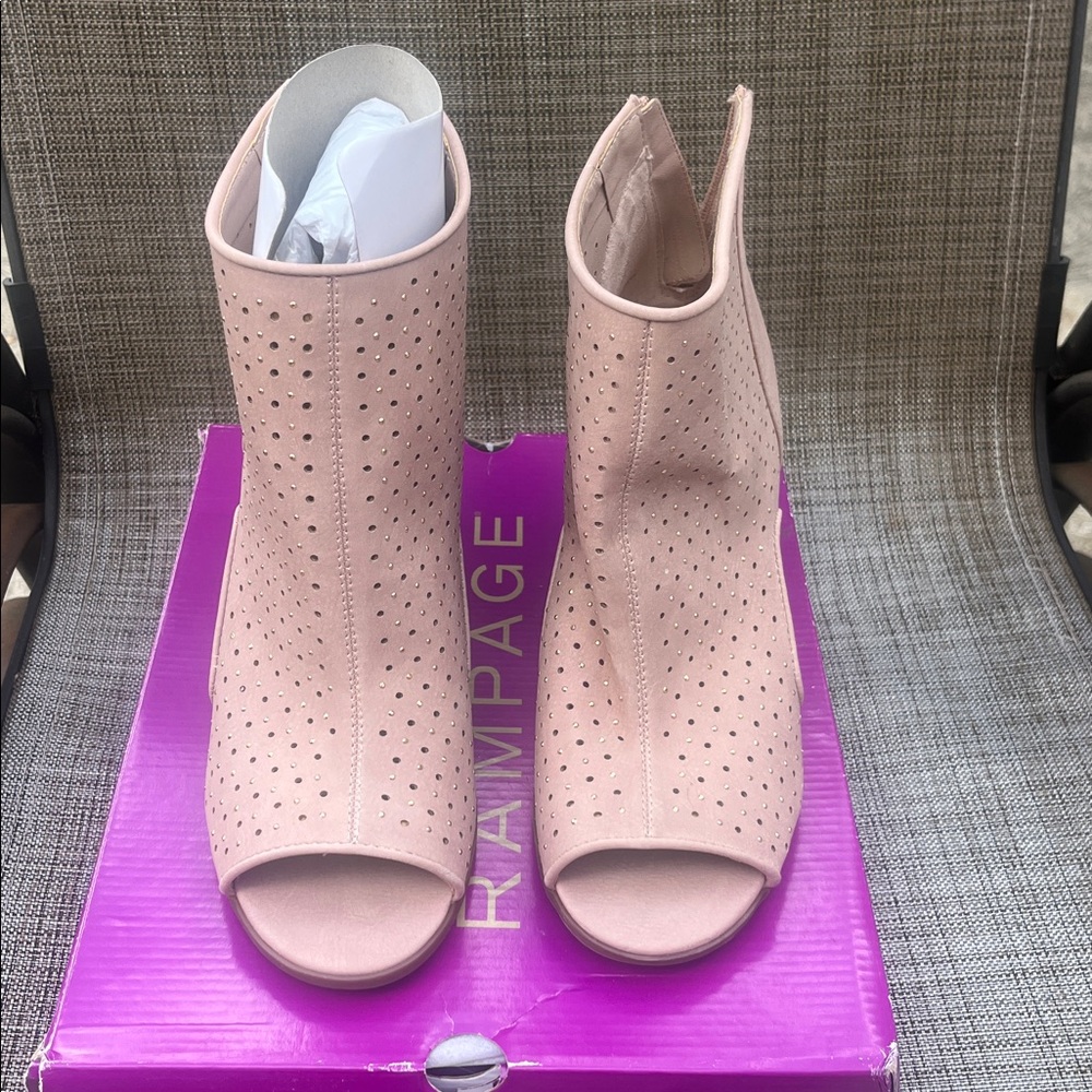 Rampage Blush Peep Toe Booties